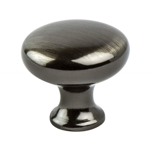 1.13" Wide Traditional Round Knob in Brushed Black Nickel from Advantage Plus Collection