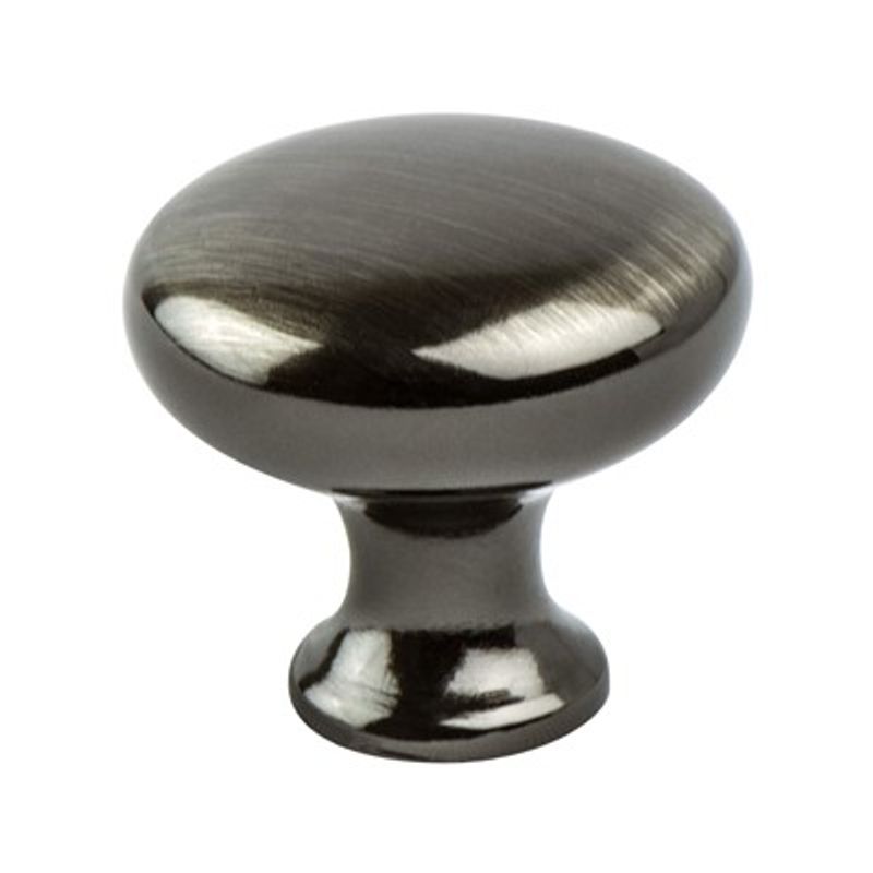 1.13' Wide Traditional Round Knob in Brushed Black Nickel from Advantage Plus Collection
