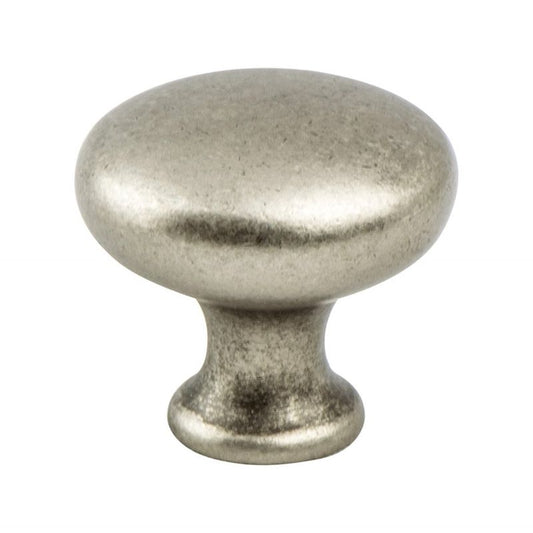 1.13" Wide Traditional Round Knob in Weathered Nickel from Advantage Plus Collection