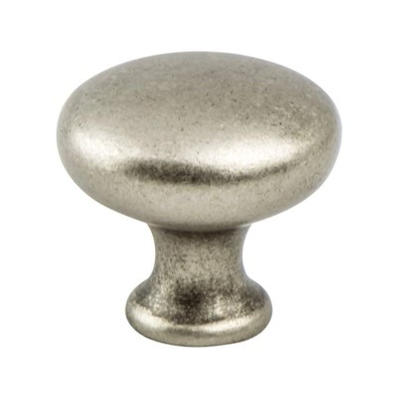 1.13' Wide Traditional Round Knob in Weathered Nickel from Advantage Plus Collection