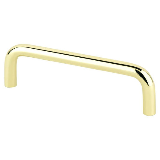 4.06" Contemporary Curved Pull in Polished Brass from Advantage Plus Collection