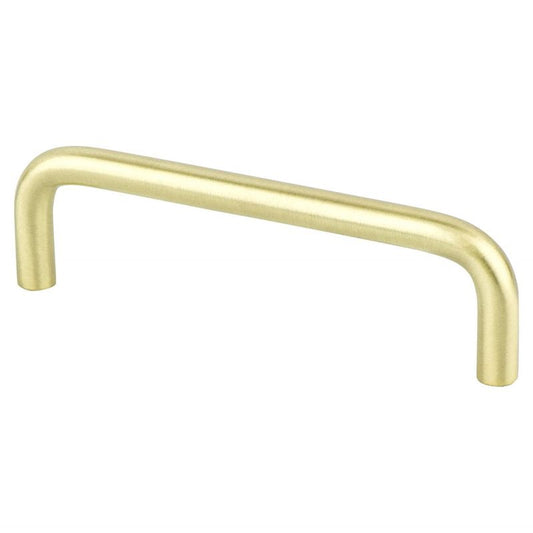 4.06" Contemporary Curved Pull in Satin Brass from Advantage Plus Collection