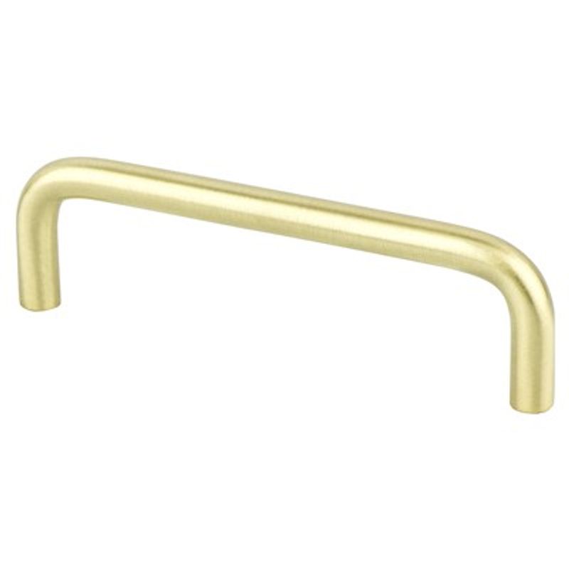 4.06' Contemporary Curved Pull in Satin Brass from Advantage Plus Collection