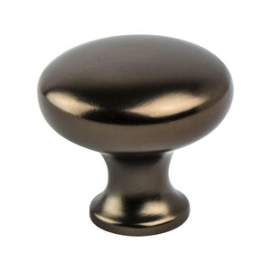 1.13' Wide Traditional Round Knob in Oiled Bronze from Advantage Two Collection