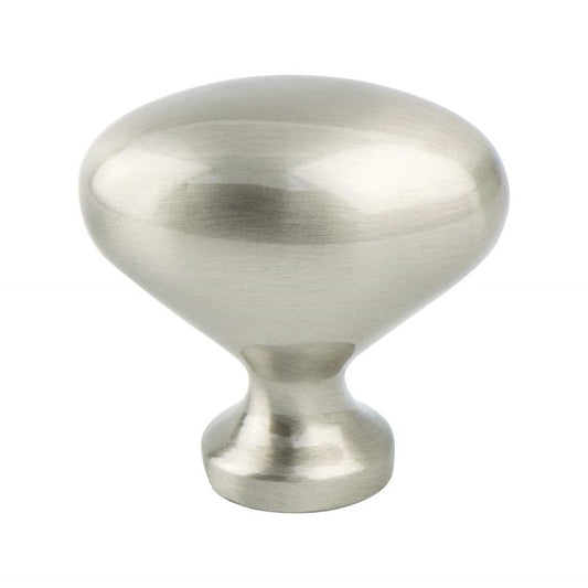 0.88" Wide Traditional Oval Knob in Brushed Nickel from American Classics Collection
