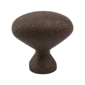0.88' Wide Traditional Oval Knob in Dull Rust from American Classics Collection