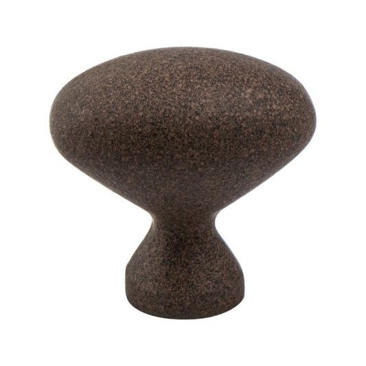 0.88" Wide Traditional Oval Knob in Dull Rust from American Classics Collection