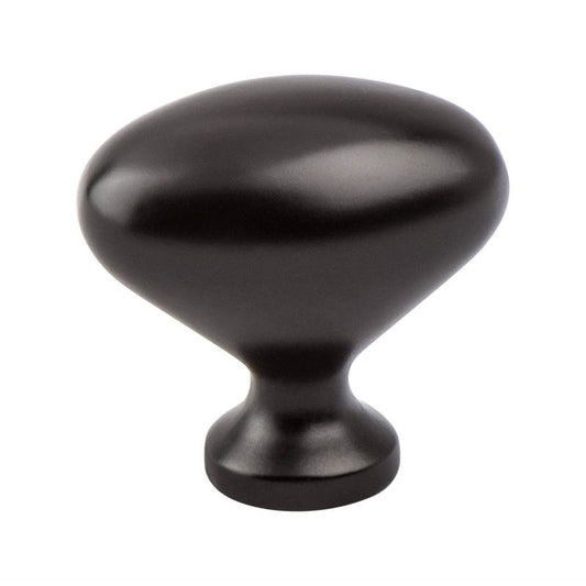 0.88" Wide Traditional Oval Knob in Rubbed Bronze from American Classics Collection