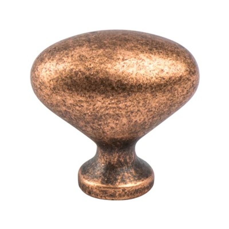 0.88' Wide Traditional Oval Knob in Weathered Copper from American Classics Collection