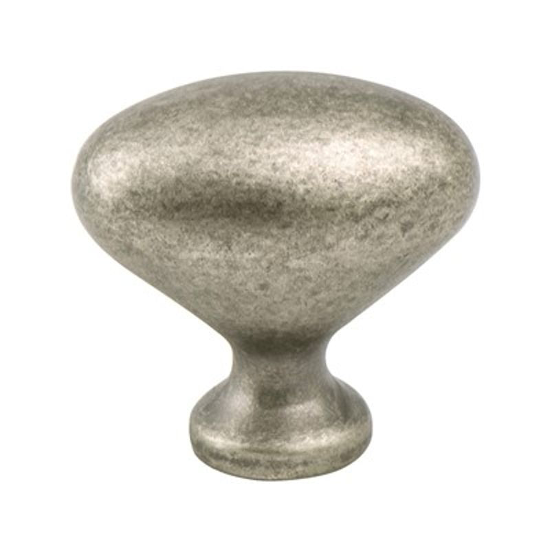 0.88' Wide Traditional Oval Knob in Weathered Nickel from American Classics Collection