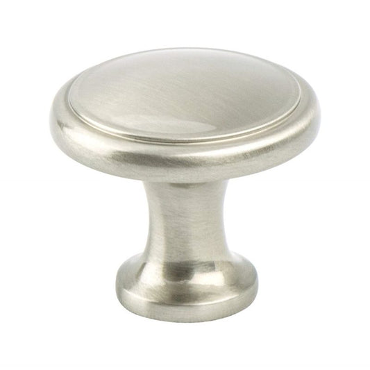 1.13" Wide Traditional Round Knob in Brushed Nickel from American Classics Collection