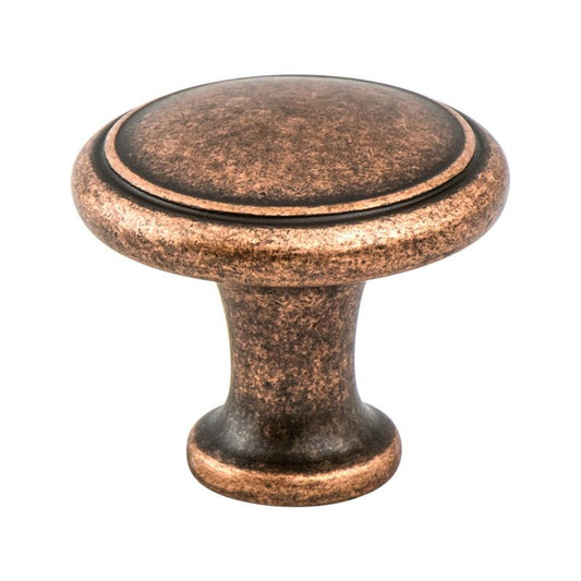 1.13" Wide Traditional Round Knob in Weathered Copper from American Classics Collection