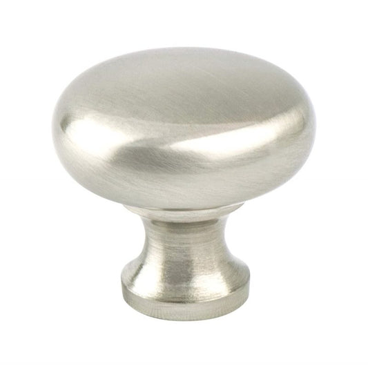 1.25" Wide Traditional Round Knob in Brushed Nickel from American Classics Collection