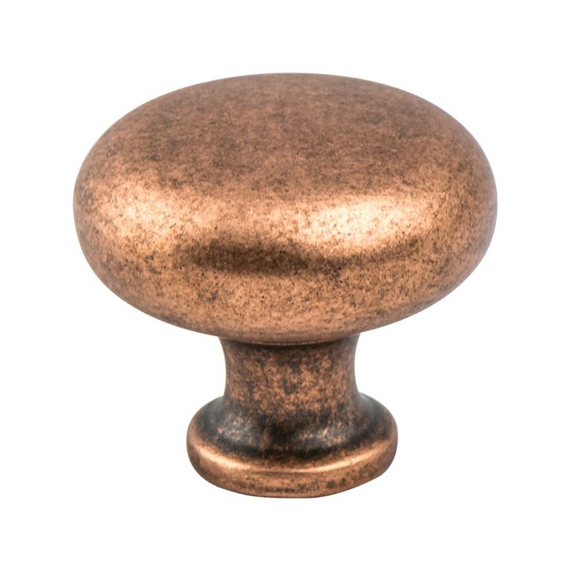 1.19' Wide Traditional Round Knob in Weathered Copper from American Classics Collection