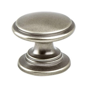 1.19' Wide Traditional Round Knob in Antique Pewter from Andante Collection