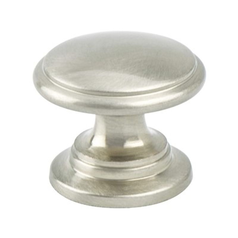 1.19' Wide Traditional Round Knob in Brushed Nickel from Andante Collection