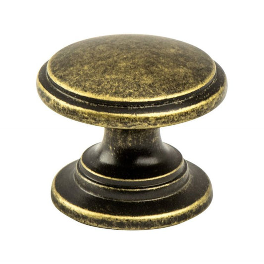 1.19" Wide Traditional Round Knob in Dull Bronze from Andante Collection