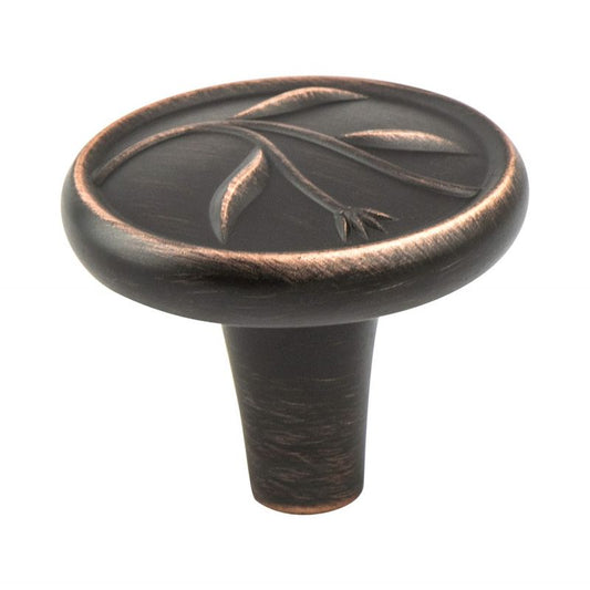 1.38" Wide Artisan Round Knob in Verona Bronze from Art Nouveau Collection