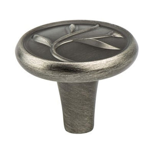 1.38' Wide Artisan Round Knob in Vintage Nickel from Art Nouveau Collection