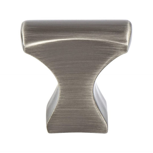 0.75" Wide Transitional Modern Classic Anvil Knob in Brushed Tin from Aspire Collection