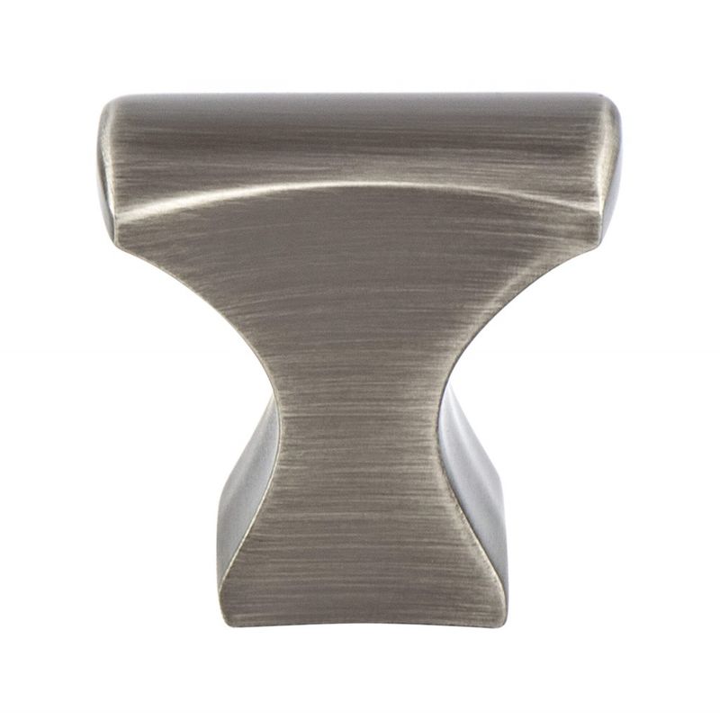 0.75' Wide Transitional Modern Classic Anvil Knob in Brushed Tin from Aspire Collection