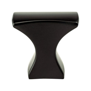 0.75' Wide Transitional Modern Classic Anvil Knob in Matte Black from Aspire Collection