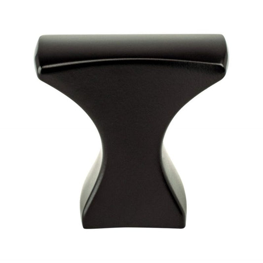 0.75" Wide Transitional Modern Classic Anvil Knob in Matte Black from Aspire Collection
