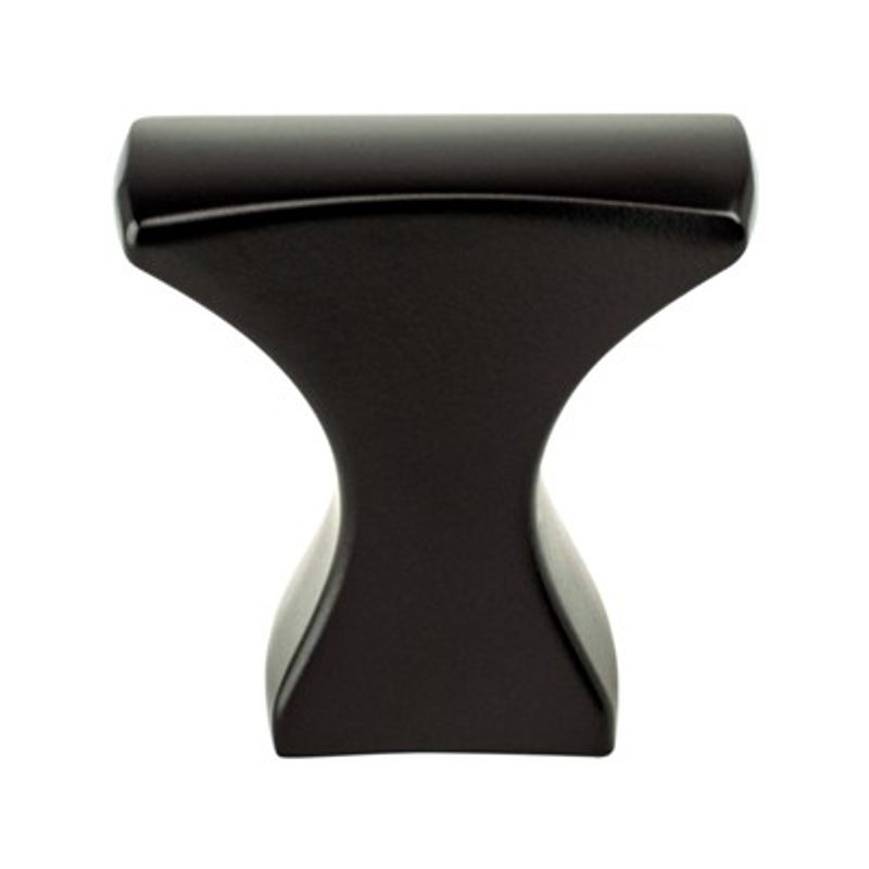 0.75' Wide Transitional Modern Classic Anvil Knob in Matte Black from Aspire Collection