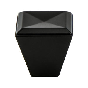 1.13' Wide Transitional Modern Square Knob in Matte Black from Connections Collection