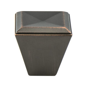 1.13' Wide Transitional Modern Square Knob in Verona Bronze from Connections Collection