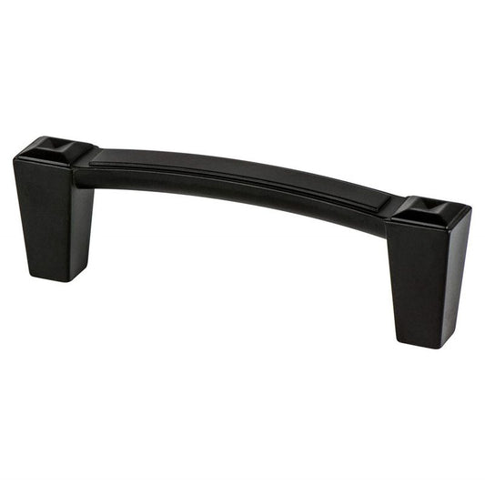 3.5" Transitional Modern Tapered Cube Bar Pull in Matte Black from Connections Collection