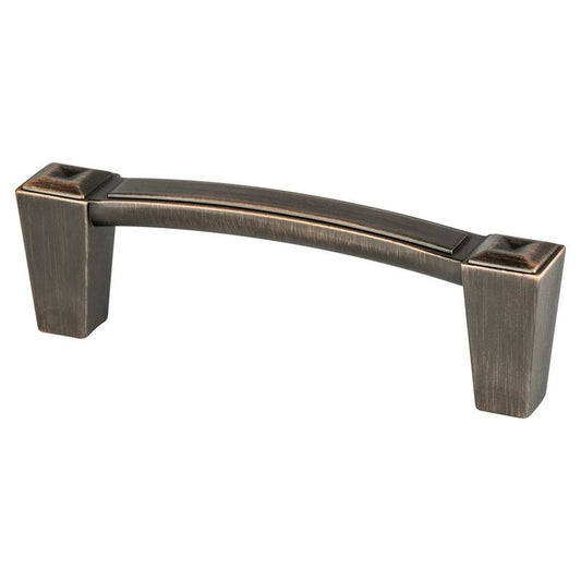 3.5" Transitional Modern Tapered Cube Bar Pull in Verona Bronze from Connections Collection