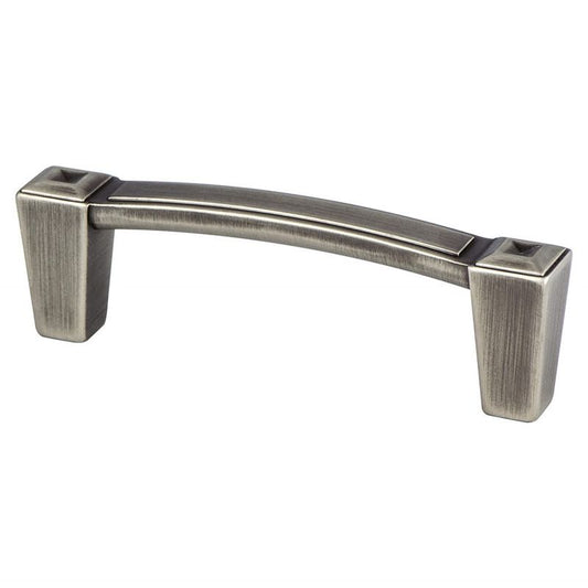 3.5" Transitional Modern Tapered Cube Bar Pull in Vintage Nickel from Connections Collection