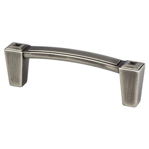 3.5' Transitional Modern Tapered Cube Bar Pull in Vintage Nickel from Connections Collection