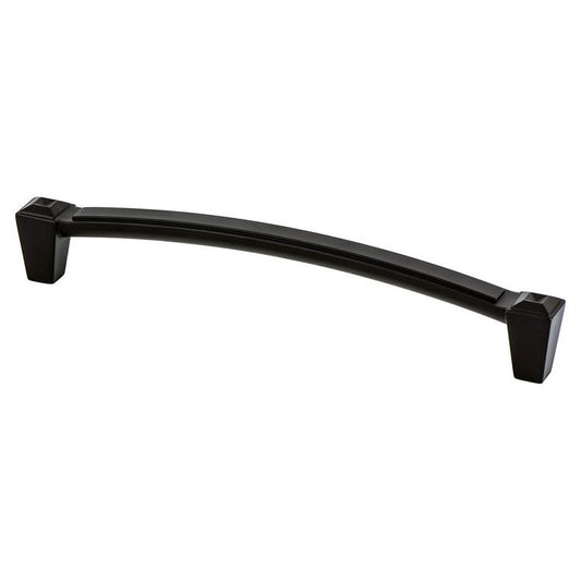 6.88" Transitional Modern Tapered Cube Bar Pull in Matte Black from Connections Collection