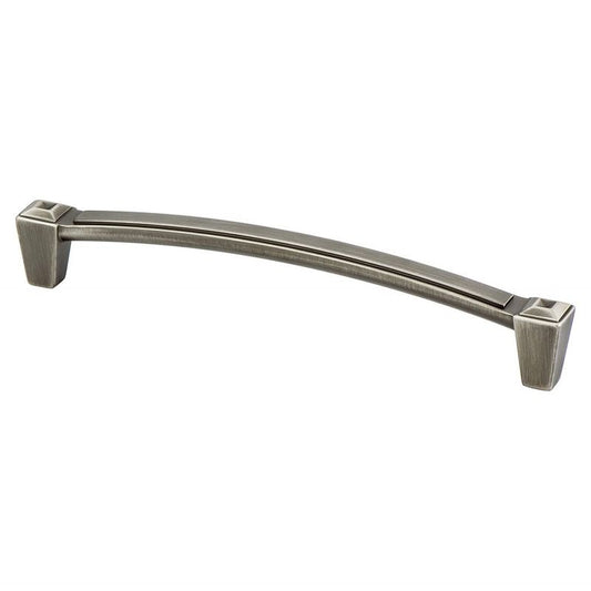 6.88" Transitional Modern Tapered Cube Bar Pull in Vintage Nickel from Connections Collection