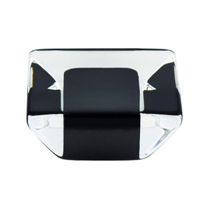 1.31' Wide Contemporary Square Knob in Transparent Black from Core Collection