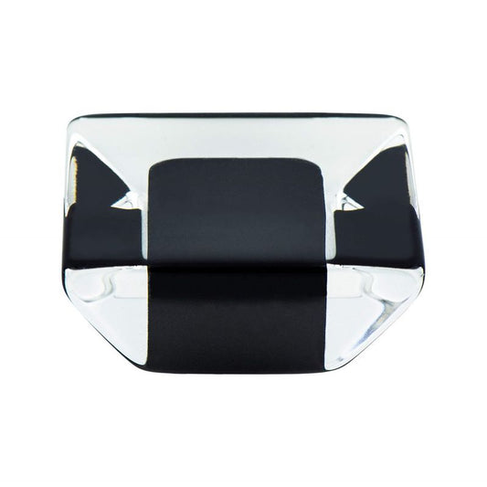 1.31" Wide Contemporary Square Knob in Transparent Black from Core Collection