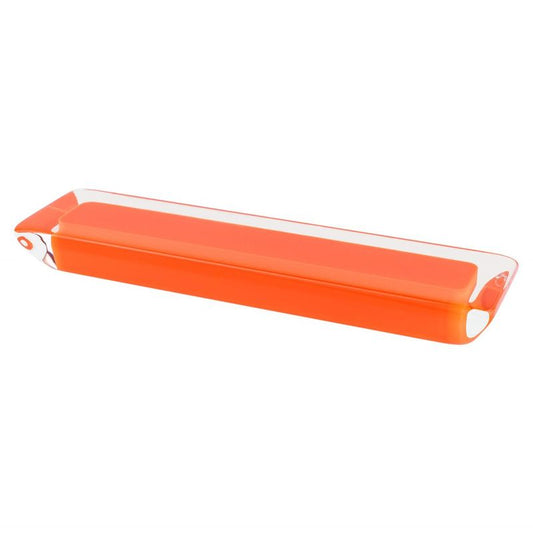 4.94" Contemporary Rectangular Pull in Transparent Orange from Core Collection