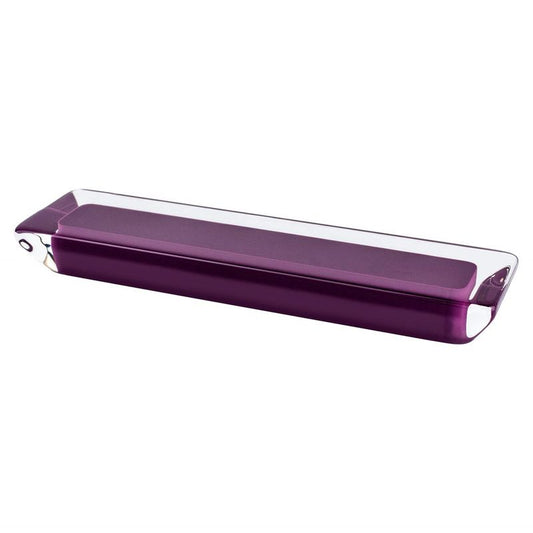 4.94" Contemporary Rectangular Pull in Transparent Violet from Core Collection