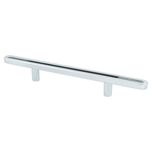 7.31' Contemporary Straight Bar Pull in Polished Chrome Black from Dash Collection