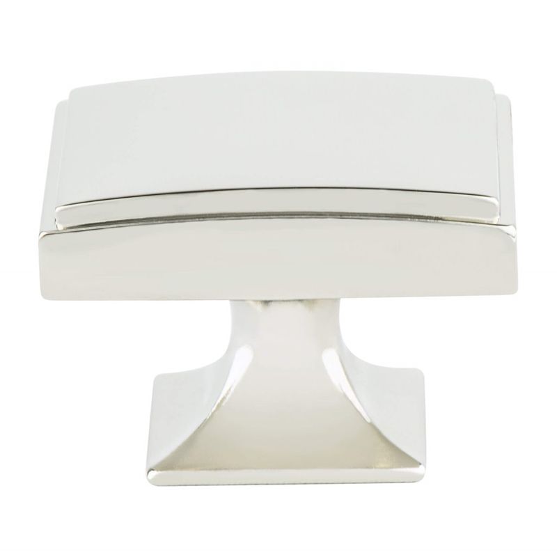 1.13' Wide Transitional Modern Square Knob in Polished Nickel from Designers' Group Collection