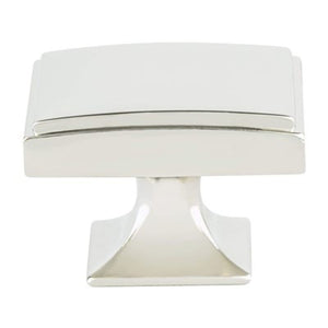 1.13' Wide Transitional Modern Square Knob in Polished Nickel from Designers' Group Collection
