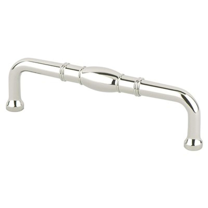 4.38' Transitional Beveled Center Bar Pull in Polished Nickel from Designers' Group Ten Collection