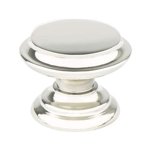1.38' Wide Transitional Modern Round Knob in Polished Nickel from Designers' Group Collection