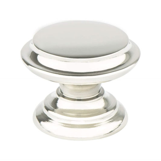 1.38" Wide Transitional Modern Round Knob in Polished Nickel from Designers' Group Collection