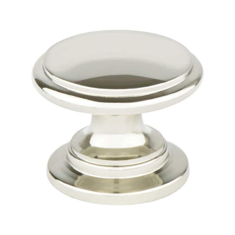 1.19' Wide Transitional Modern Round Knob in Polished Nickel from Designers' Group Collection