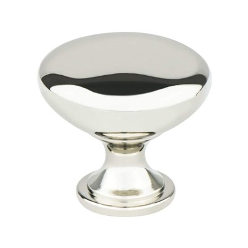 1.13' Wide Transitional Modern Round Knob in Polished Nickel from Designers' Group Collection