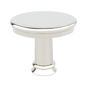 1' Wide Transitional Modern Classic Oval Knob in Polished Nickel from Dierdra Collection