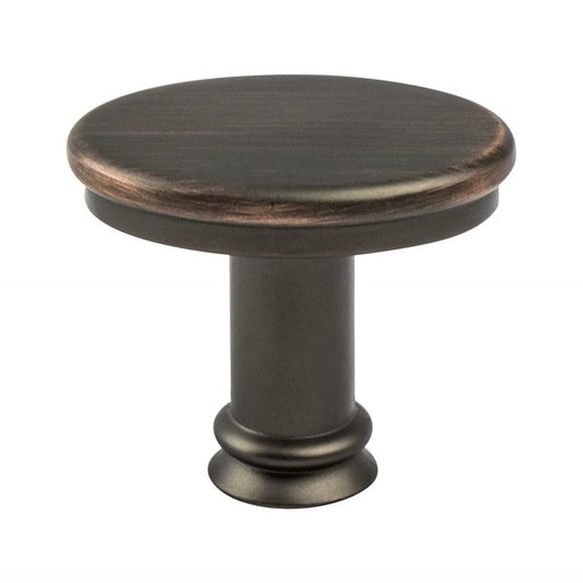 1" Wide Transitional Modern Classic Oval Knob in Verona Bronze from Dierdra Collection
